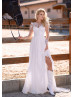 Long Sleeves Ivory Lace Chiffon Classic Wedding Dress